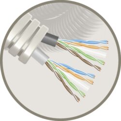 ELFLEX - Elflex tube précâblé 20mm gris + data 2x U/UTP CAT6 PVC - EFUTP6/2
