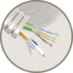 ELFLEX - Elflex tube précâblé 20mm gris + data U/UTP CAT6 PVC gris + TRI6 - EFTRI6UTP6