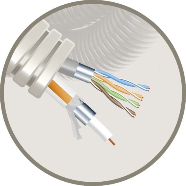 ELFLEX - Elflex tube précâblé 25mm gris + data F/UTP CAT6 gris + coax TRI6 - EFTRI6FTP6 ELFLEX - Elflex tube précâblé 25mm gris + data F/UTP CAT6 gris + coax TRI6 - EFTRI6FTP6