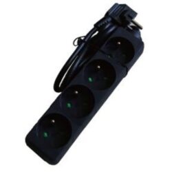 ELIMEX - Bloc multiprises - 4x Prise 2P+T 16A avec cordon - 3G1.5 - Noir - 3m - 38310