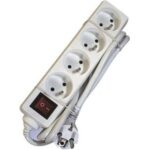 ELIMEX - Bloc multiprises + interrupteur - 4x Prise 2P+T 16A avec cordon - 3G1.5 - Blanc - 38316