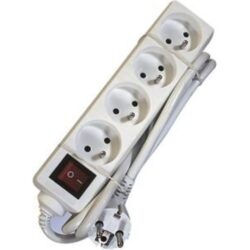 ELIMEX - Bloc multiprises + interrupteur - 4x Prise 2P+T 16A avec cordon - 3G1.5 - Blanc - 38316