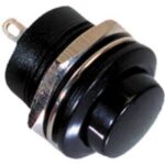 ELIMEX - Bouton poussoir ''Push-ON-OFF'' - 125V / 3A - Noir - Montage sur châssis 16mm - - 34082