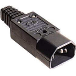 ELIMEX - Fiche IEC - C14 mâle 3 broches - 10A - Conforme VDE - 34304