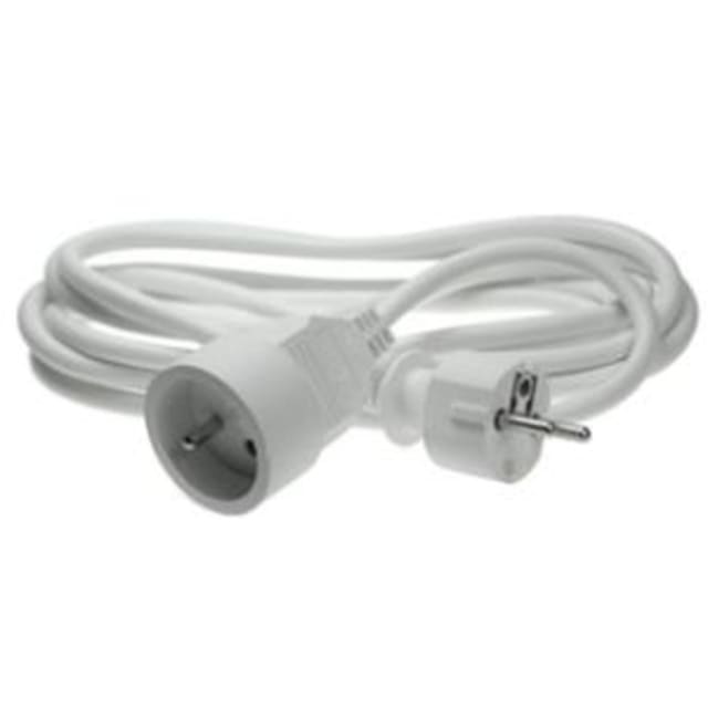 ELIMEX Rallonge électrique 5 m Rallonge électrique blanche 5 m 2P+T 3 x 1,5 mm² avec fiche et prise moulées
