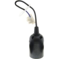Détails visibles de Douille E27 avec patte de montage noir 24 cm 60250 pour Douilles