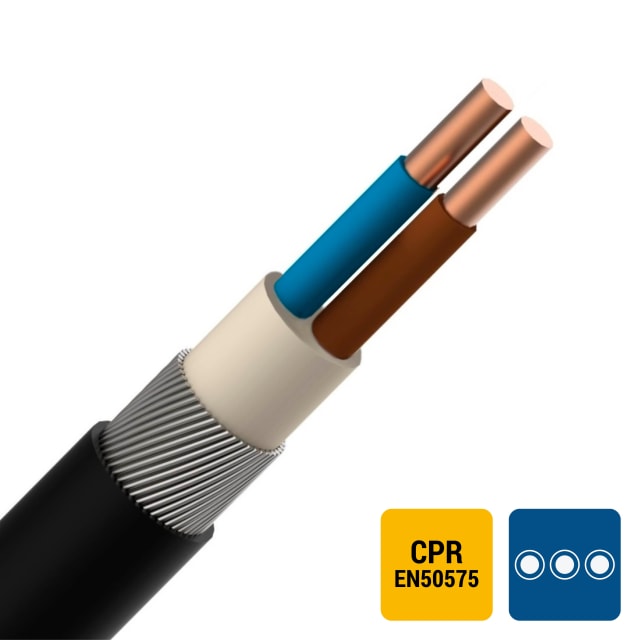 ENERGIEKABEL - EXAVB câble d'énergie XLPE/PVC armé 1kV Cca s3d2a3 2X2 ENERGIEKABEL - EXAVB câble d'énergie XLPE/PVC armé 1kV Cca s3d2a3 2X2