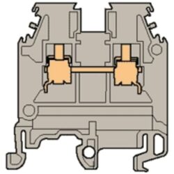 Borne à visser sur rail DIN 2,5 mm² grise, configuration visible