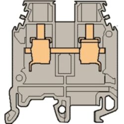 Borne à visser sur rail DIN 6mm² grise, configuration visible