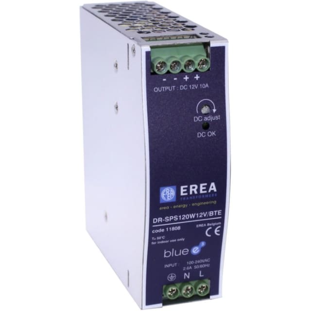 EREA - Alimentation à découpage DC-230V AC // 12V DC In 10A-P 120W rail-DIN - 11808 EREA - Alimentation à découpage DC-230V AC // 12V DC In 10A-P 120W rail-DIN - 11808