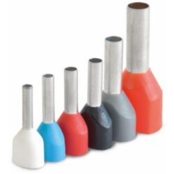 Embout isolé double rouge et gris pour câblage 6 mm² avec manchon métallique