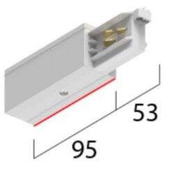 Détails visibles de Embout d'alimentation droit Eutrac Onetrack noir pour Accessoires pour éclairage technique