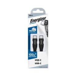 Energizer - ENERGIZER CABLE USB-C/USB-C BRAIDED AND METAL 100W 2M NOIR - C541CKBK