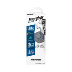 Energizer - ENERGIZER WALL CHARGER 38W PD QC 3.0 MULTI PLUG WIT/ZILVER - A38QMU