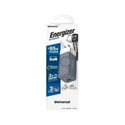 Energizer - ENERGIZER WALL CHARGER 65W EU UK US WIT/ZILVER - A65MU