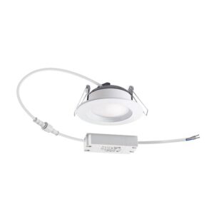 Downlight LED encastrable rond blanc 5W 4000K avec boîtier déporté et câblage