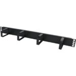 Excel Networking Solutions - Barre de rangement des câbles 1U noire - 4 anneaux métalliques verticaux - 100-582