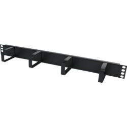 Excel Networking Solutions - Barre de rangement des câbles 1U noire - 4 anneaux métalliques verticaux - 100-582