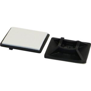 Base auto-adhésive noire 28 x 28 mm pour collier de serrage avec face adhésive