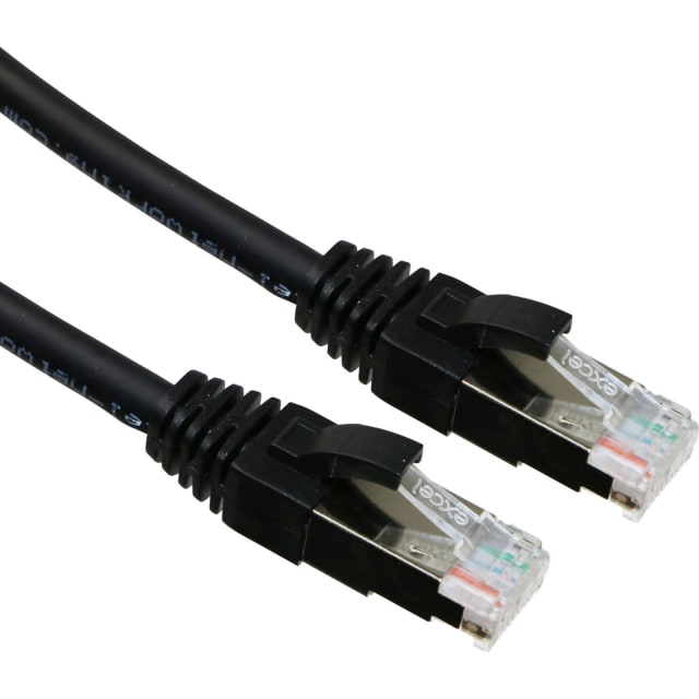 Excel Networking Solutions - Cordon F/FTP Blindé de CAT 6A LS0H 1 m - Noir - 100-239 Excel Networking Solutions - Cordon F/FTP Blindé de CAT 6A LS0H 1 m - Noir - 100-239