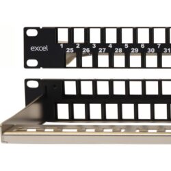 Excel Networking Solutions - EXCEL 48 Port 1U KEYSTONE PATCH PANEL UTP BLACK - 100-050