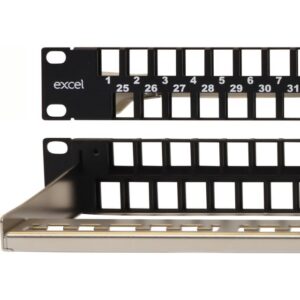 Excel Networking Solutions - EXCEL 48 Port 1U KEYSTONE PATCH PANEL UTP BLACK - 100-050
