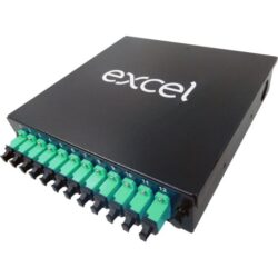 Détails visibles de Boîtier rail DIN fibre optique 12 SC/APC monomode vert pour Boîtiers fibre optique