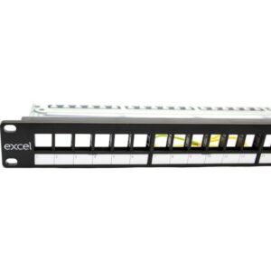 Excel Networking Solutions - Excel Unloaded 24 Port Keystone Patch Panel Frame 1U Black - 100-095