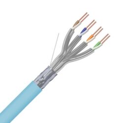 Câble réseau F/FTP Cat 6A LSOH bleu, configuration visible