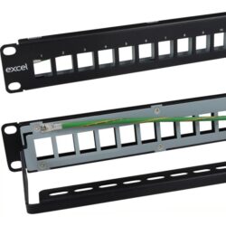 Excel Networking Solutions - Panneau cuivre vide pour modules keystone - 12 ports - noir