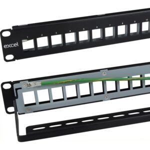 Excel Networking Solutions - Panneau cuivre vide pour modules keystone - 12 ports - noir