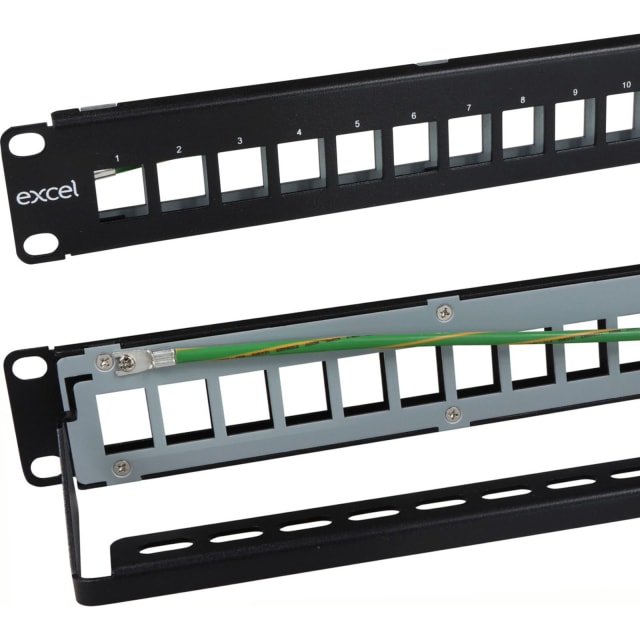 Excel Networking Solutions - Panneau cuivre vide pour modules keystone - 12 ports - noir Excel Networking Solutions - Panneau cuivre vide pour modules keystone - 12 ports - noir