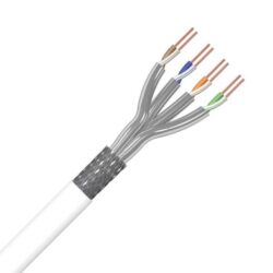 Détails visibles de Câble réseau Cat 6A S/FTP LSOH blanc B2ca pour Câbles FTP