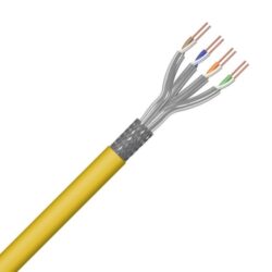 Détails visibles de Câble réseau CAT7A S/FTP LSOH B2ca jaune pour Câbles FTP