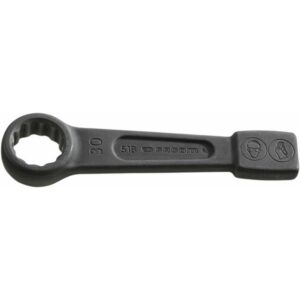 Clé à frapper polygonale 24 mm en acier noir avec œil polygonal et tête carrée