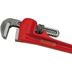 Clé serre-tube fonte gros effort 60 mm 350 mm mâchoire réglable rouge