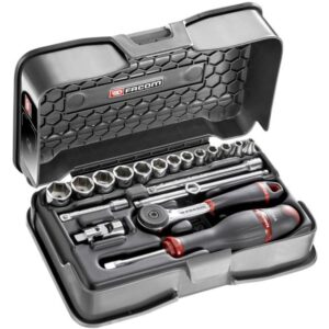 FACOM - Coffret douilles 1/4'' 6 pans mm R.161B 19pc - R.161-3P6