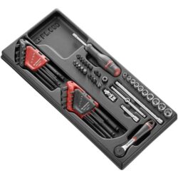 Module d outils avec douilles 1 4 embouts Torx et clés mâles rangés en coffret