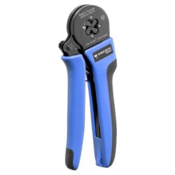 Pince à sertir tout-en-un rotative 360 degrés avec poignées ergonomiques bleues et tête noire