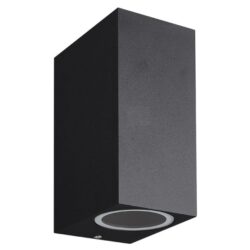 Détails visibles de Applique murale carrée 2x GU10 IP54 noir mat pour Appliques extérieures