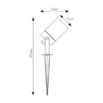 FANTASIA - KOBI spot piquet - GU10 - alu - max 35W - 75mm x 110mm x 305mm - IP54 - noir mat - 3434040 – Image 2