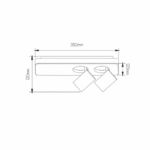 Spot de plafond double acier blanc noir 350 mm pour ampoules GU10