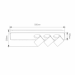 5W - acier - 2800K - 500mm x 120mm x 120mm- noir/ blanc/ blanc - 3427093