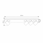 5W - acier - 2800K - 650mm x 120mm x 120mm - noir/ noir/ noir - 3427104