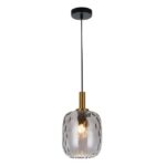 FANTASIA - OKIRU Pendel E27 Zwart + as grijs glas Ø180mm - 3403662