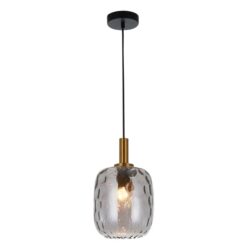 FANTASIA - OKIRU Pendel E27 Zwart + as grijs glas Ø180mm - 3403662