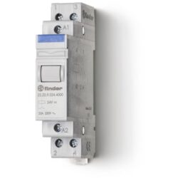 Relais modulaire 2NO 20A 230V AC, configuration visible