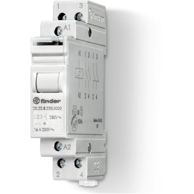 FINDER - Télérupteur modulaire 2NO 16A 24V AC - 202280240000 FINDER - Télérupteur modulaire 2NO 16A 24V AC - 202280240000