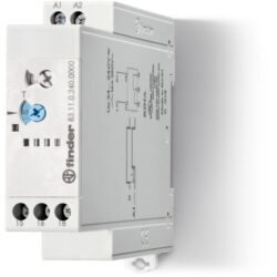 Relais temporisé modulaire 1RT 16A, configuration visible