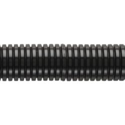 Gaine de protection flexible noire annelée pour câbles et fils